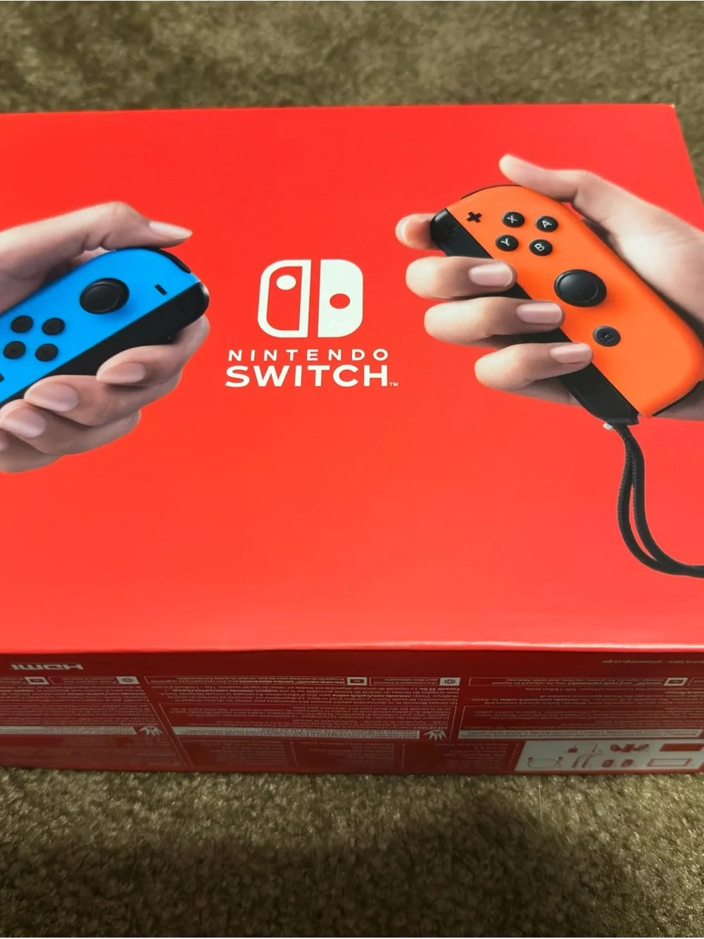 Nintendo Switch Console with Bright Blue Left & Bright Orange Right Joy‑Con(New)